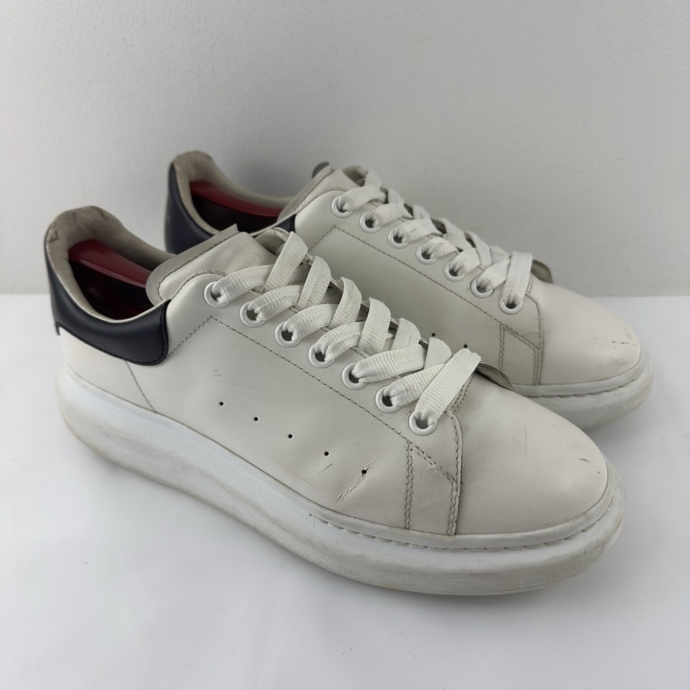 Alexander McQueen Oversized Sneakers Men's‎ White Leather Black Heel Size 43